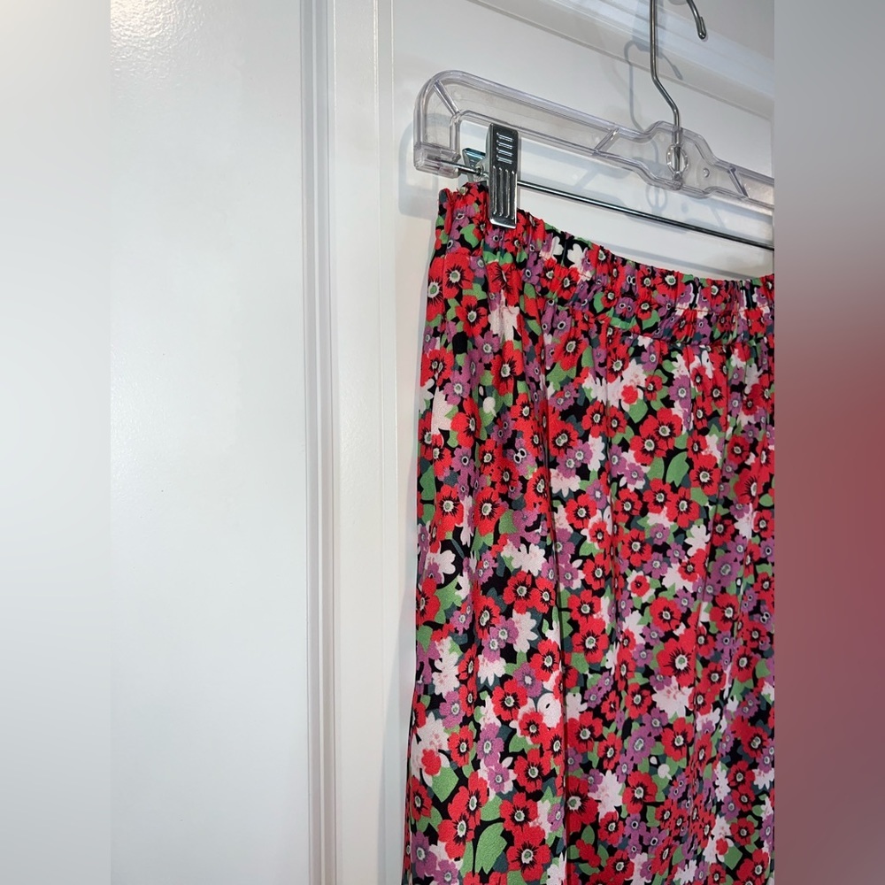 Lulu’s Zenia Coral Red Multi Floral Print Midi Skirt - Picture 12 of 12